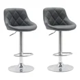 thumbnail image 1 of Set 2 Bancos Giratorios con Respaldo Alto Barra Desayunador Cocina color Gris, 1 of 1