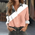 thumbnail image 2 of Plus Size Womens Shirts Graphic Printed Button Down Lapel Collared Tops Long Sleeve Loose Casual Dressy Blouses (L, Orange), 2 of 7
