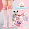 thumbnail image 3 of Calcetines hasta la rodilla para niños MOGGEI, 6 pares, diseño adorable de animales, 3 of 6