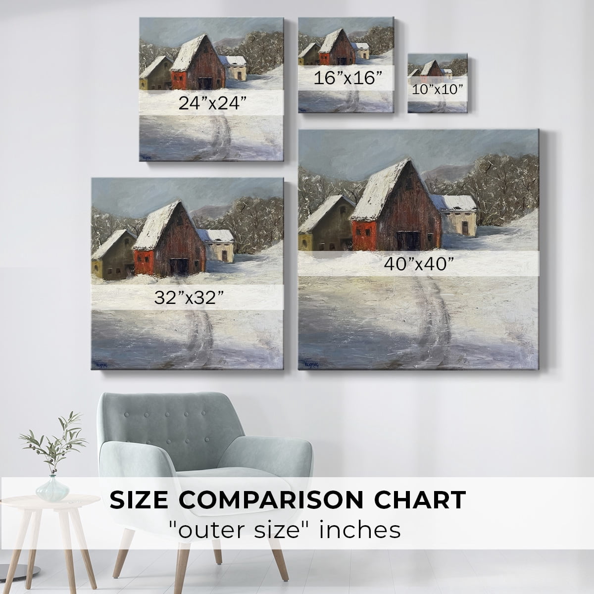 Winter Homestead I- Gallery Wrapped Canvas