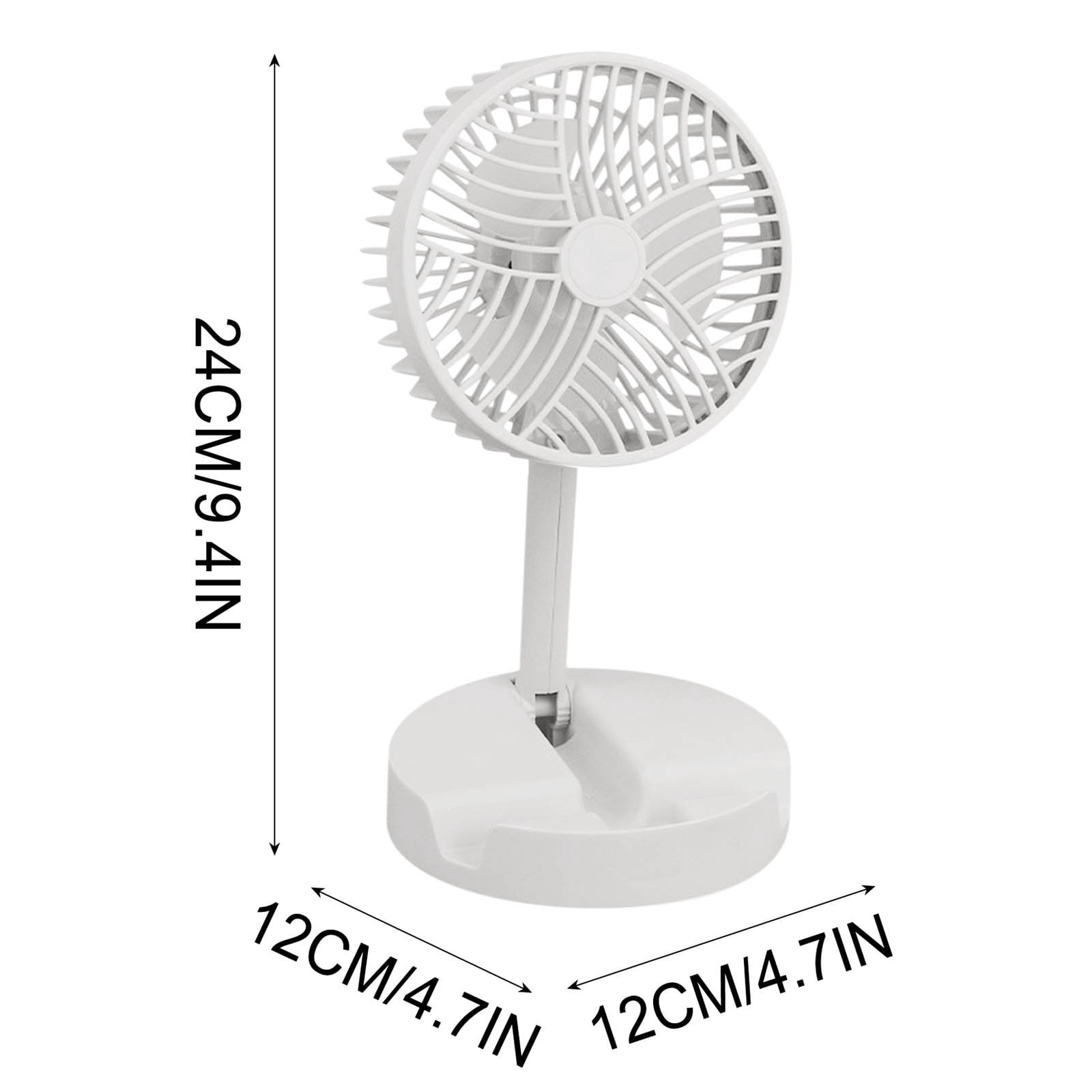 Wanfds Foldable Oscillating Standing Fan with Remote, 10" Portable Pedestal Quiet Fan with Timer, Rechargeable USB Desk Fan for Home Bedroom Office Travel Outdoor Camping(White)
