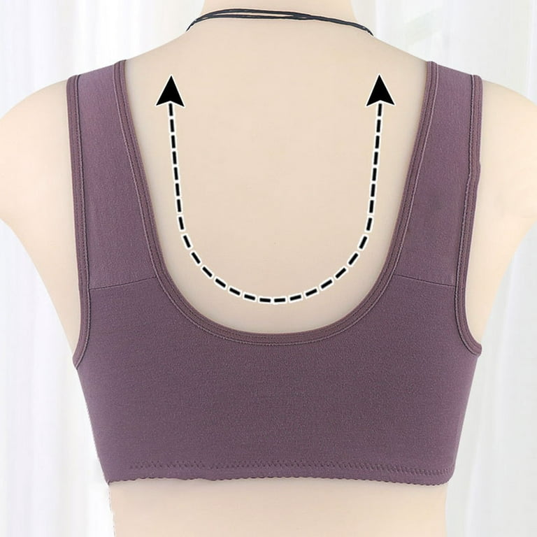 SELONE Womens Bras Wireless Button Fronts for Seniors Plus Size Adjustable  Shoulder Straps Sports Bras Front Closure Bras Full Coverage Bras Easy