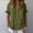 Army Green women v neck blouses a1, variant on Women V Neck Short Sleeve Blouses Button Down Tops Casual Loose T Shirts Holiday Summer Fashion Clothes, White 2XL