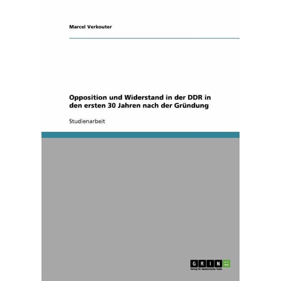 Opposition Und Widerstand in Der Ddr in Den Ersten 30 Jahren Nach Der Grundung