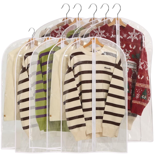 Bolsas de ropa Perber, totalmente transparentes, para colgar ropa, 40 unidades
