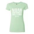 thumbnail image 2 of Wild Bobby Noah Was A Conspiracy Theorist Inspirational/Christian Women Slim Fit Junior Tee, Mint, Large, 2 of 5