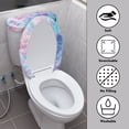 thumbnail image 3 of HELLHERO Keep Dust Stain Bathroom Toilet Cover Set Soft Polyester Fabric, Elastic Edge, Stretch 17"x21", Tie-Dye Swirl Pattern, 3 of 8