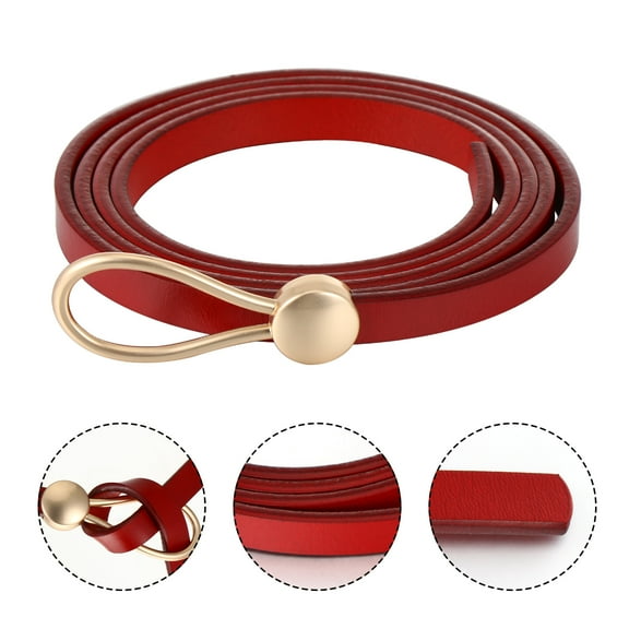 LABSERRON 1Pack Red Leather Belt for Ladies' Waistband Belts 11.8X0.8X0.2in