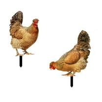 YATLTE Garden Chicken Stakes, Rooster Decorative Garden Stakes, Yard Outdoor Arts Lawn Hen Inserts for Outdoor Gardens Backyards Lawns Chicken Garden Decor