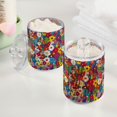 thumbnail image 2 of Yayeee 2 Pack Qtip Holder Bathroom Cotton Swab Canister with Lid Clear Dispenser Set, Whimsical Floral, 2 of 6
