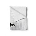 thumbnail image 2 of NYC Scene Soft Flannel Fleece Throw Blanket, Modern Design of New York Calligraphy with City Skyscrapers, Cozy Plush for Indoor and Outdoor Use, 50" x 70", Charcoal Grey White, by Ambesonne, 2 of 6