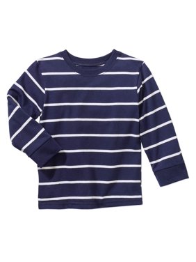 Toddler Boy Long Sleeve Striped Tshirt with Cuff