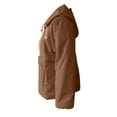 thumbnail image 5 of Olyvenn Womens Crew Neck Pullover Puffer Long Sleeve Loose Jacket Half Zip Hooded Coat with Drawstring Lightweight Jackets Brown XL, 5 of 6