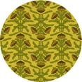 thumbnail image 1 of Ahgly Company Indoor Round Patterned Dark Yellow Green Area Rugs, 7' Round, 1 of 6