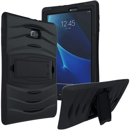 KIQ Armor Series for Samsung Galaxy Tab E 9.6 Case Thick Protective Kickstand Case for Samsung Galaxy Tab E Case SM-T560 2015 (SM-T560/T561/T565/T567 - Black