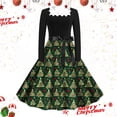 thumbnail image 1 of Vestidos Florales Para Mujer, Vestido Informal Retro Con Cordones y Cuello Cuadrado Con Estampado Navideño de Otoño E Invierno Para Mujer (4), 1 of 3