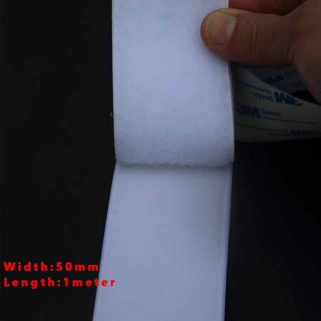 Multi-Use White Velcro Tape 5cm Wide x 1M Long - Strong Adhesive for DIY & Home Projects