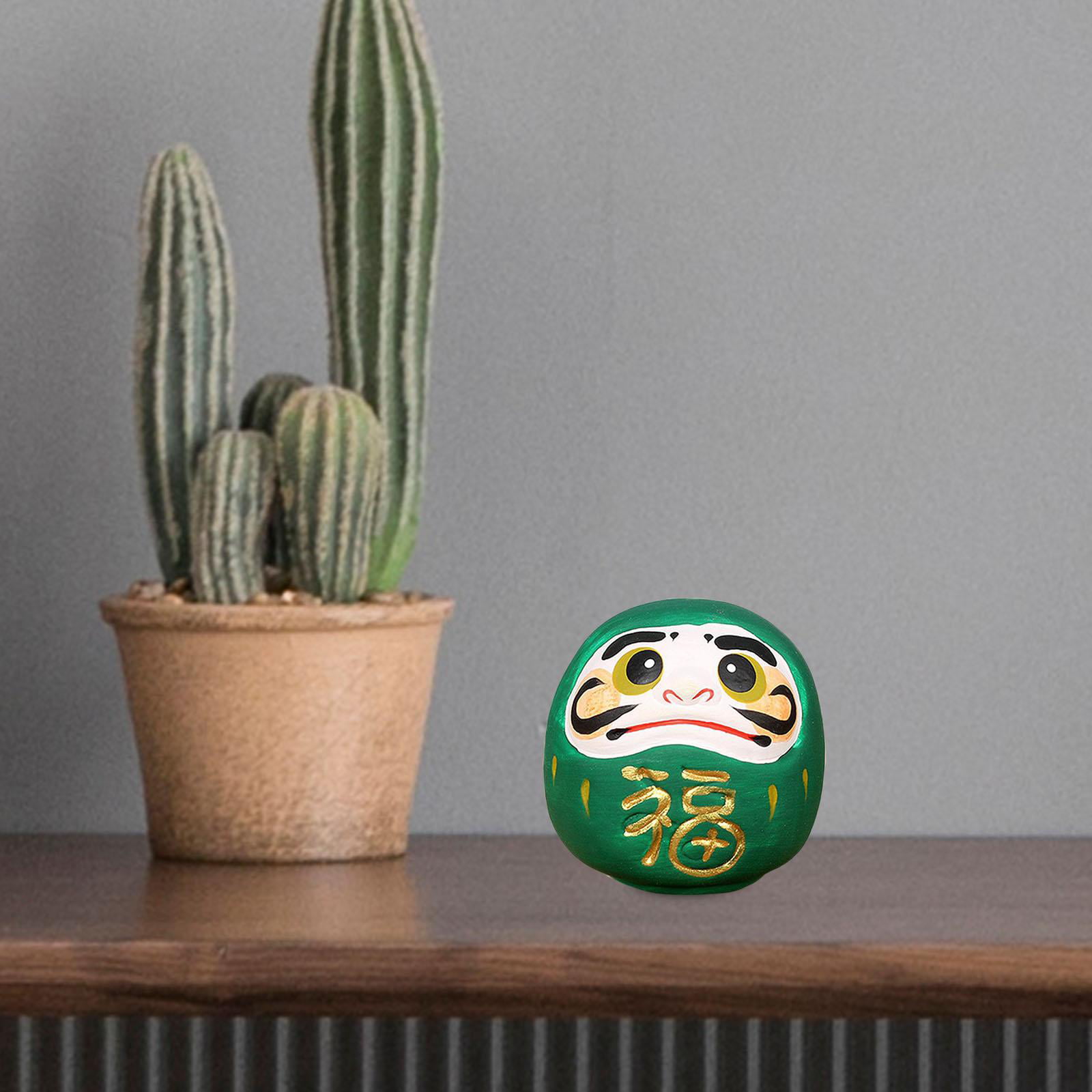 Japanese Traditional Style Daruma Doll, Interior Ornament Creative Craft Collectible Art Figurine for Table Cabinet Bookshelf Cafe, Size: 4.5 cm