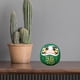 thumbnail image 5 of Muñeca Daruma, figura artística, artesanía, escultura creativa, adorno coleccionable para interiores. Verde, 5 of 8