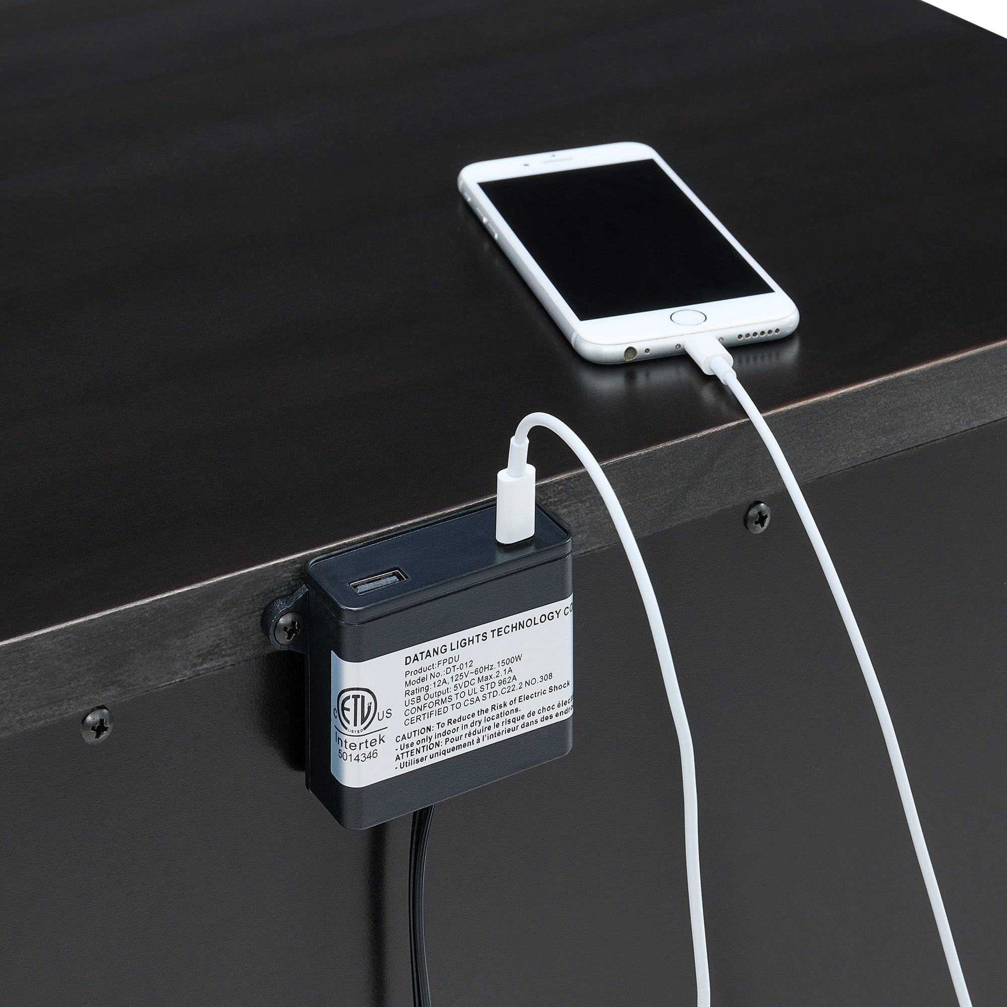 Picket House Furnishings Sumner 2-Drawer Nightstand with USB in Black