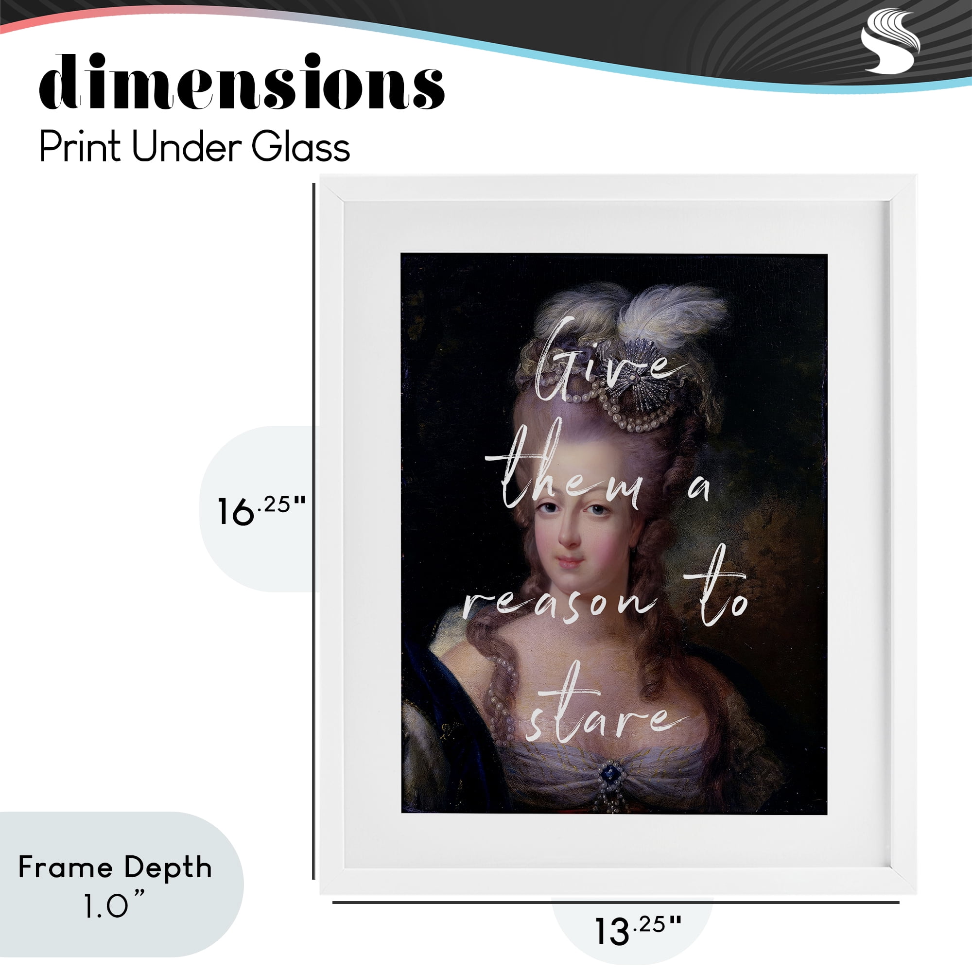 Stupell Industries Give Them A Reason To Stare White Framed Print Under Glass, design by Tina LeCour