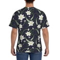 thumbnail image 3 of Vsdgher Lilies Flowers Print Men's Dry Fit Mesh Athletic Shirts Moisture Wicking Tennis T-Shirt Tops, 3 of 9