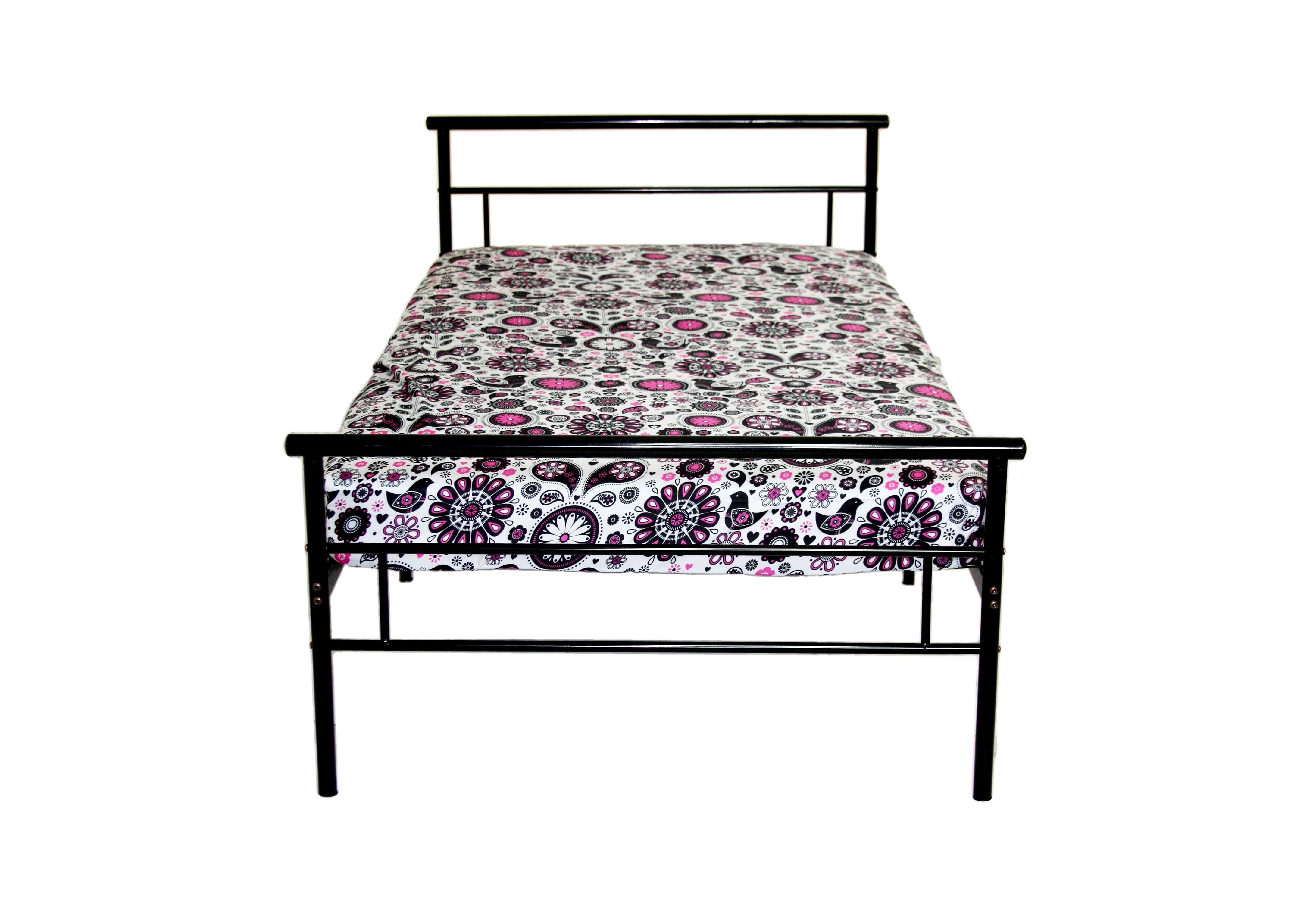 BK Furniture Seattle Classic Metal Bed, Twin, Black