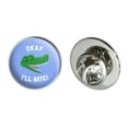 thumbnail image 1 of Okay I'll Bite Crocodile Alligator Funny Humor Metal 0.75" Lapel Hat Pin Tie Tack Pinback, 1 of 5