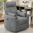 thumbnail image 2 of Homall 360° Swivel Nursery Recliner Power Swivel Rocker Recliner Chair with 2 Pillows Comfy High Back Adult Glider Rocker for Living Room,Corduroy Gray, 2 of 8