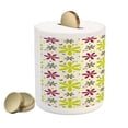 thumbnail image 2 of Floral Piggy Bank, Flowers Buds with Butterfly and Circle Hoops Nature Design, Ceramic Coin Bank Money Box for Cash Saving, 3.6" X 3.2", Apple Green Dark Taupe, by Ambesonne, 2 of 4