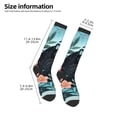 thumbnail image 2 of Balery Black Panther Floral Illustration Calcetines novedosos Calcetines deportivos Calcetines hasta la rodilla Calcetines de algodón Calcetines originales y geniales, 2 of 6