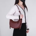 thumbnail image 4 of Bolso de hombro con forma de media luna para mujer, bolso cruzado sencillo con cierre de cremallera, bolso informal de Color sólido, bolso diario para mujer, 4 of 6