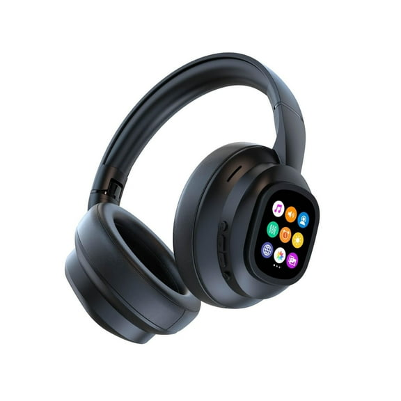 uvwlwu X1 PRO AI Translation Wireless Headphones With Movable LCD Screen For Real 115 Language Communication Over Ear Headset(Black)