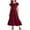 Wine, variant on Girls Dresses Party Dresses for Girls Girls Summer Pleated Short Sleeve Round Neck Loose Casual Flowy Layered Extra Long Dress With Pockets