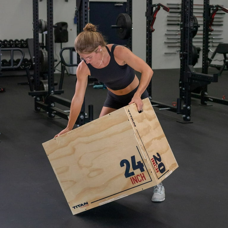 Titan Fitness Pro-Duty Wooden Plyometric Box, 20in 24in 30in