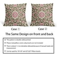 thumbnail image 6 of Brown Pink Boho Pillow Covers 18 X 18 Inch Bohemian Ethnic Carpet Style Vintage Flower Print Decorative Throw Pillows Outdoor Linen Cushion Case Farmhouse Decor for Home Sofa Bed Set of 2, 6 of 6
