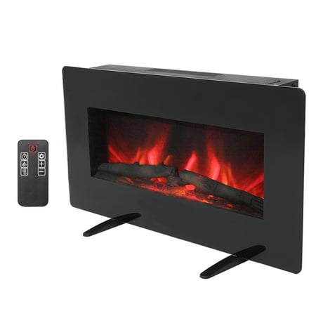 

SEVENTH 36 Electric Fireplace 1400W Fireplace Heater 3-in-1 Free Standing Recessed & Wall Mounted Fireplace Insert with Remote Control Faux Fire Log & Crystal Option 3 Flame Setting