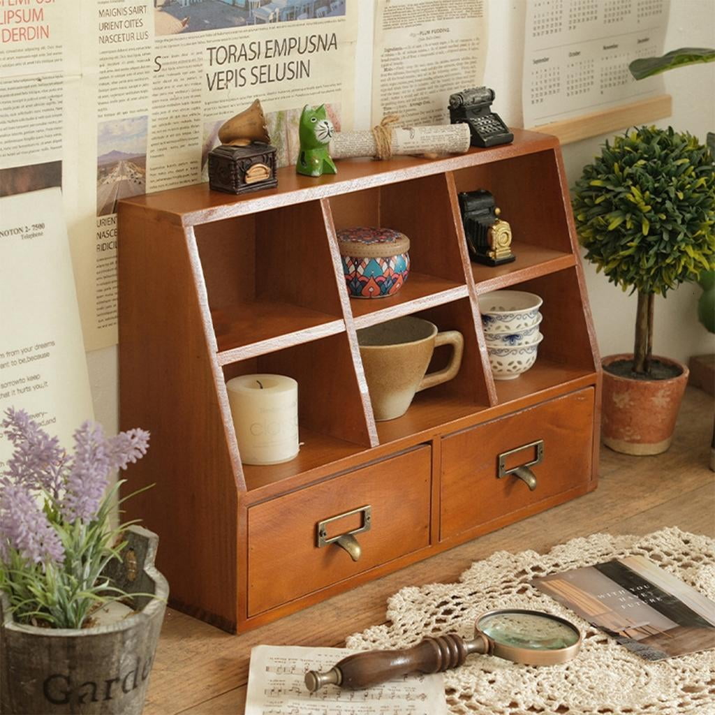 Multifunctional Drawer Organizers 6 Open Compartments 2 Bottom Storage