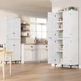 thumbnail image 6 of Danolapsi Kitchen Pantry Cabinet,71" Tall Kitchen Pantry Storage Cabinet with 4 Doors,5 Tier Bathroom Cabinet with Adjustable Shelves,Kitchen Pantry Hutch with Storage for Kitchen,Dining Room, 6 of 9