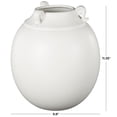thumbnail image 3 of DecMode 11" Scroll White Ceramic Vase with Handles, 3 of 9