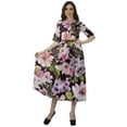 thumbnail image 2 of Moomaya Robe Midi Imprimée pour Femmes Manches Courtes Décontractée pour le Travail, 2 of 4