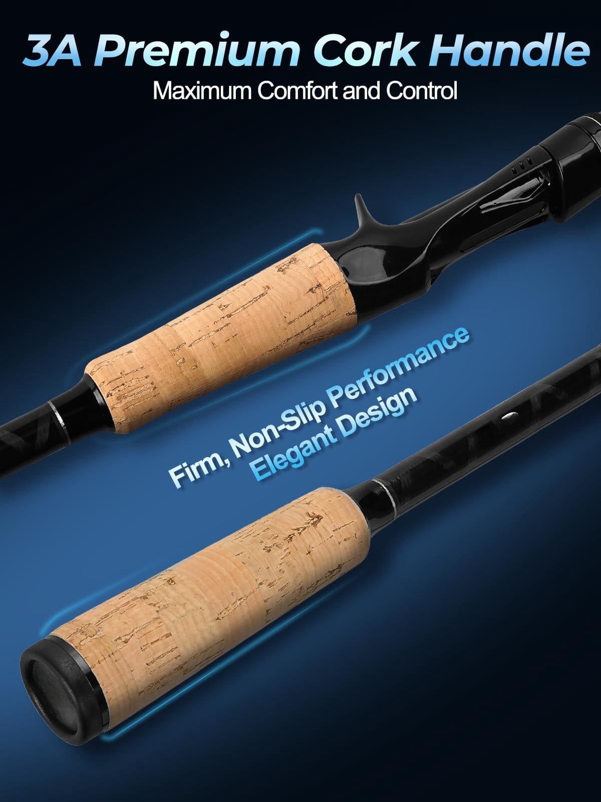 Fishing Rods  Carbon Fiber Spinning & Casting Poles Saltwater Resistant Guides 6'/7'/8'/9'/10'/12'-portable 2/3/4/-piece Telescopic Designs Cork/eva Grip For Bass Trout Inshore Surf