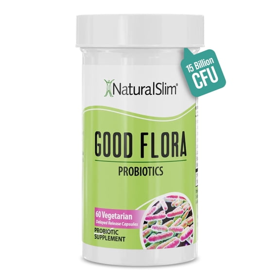 NaturalSlim Good Flora Probiotic Supplement for Digestive Health - 60 Capsules