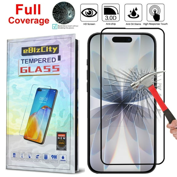 Tekcoo for iPhone 17 Screen Protector, Military Grade Shatterproof Full Coverage Case Friendly Tempered Glass Screen Protector for iPhone 17, 9H Hardness HD Clear Scratch Resistant Film