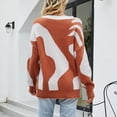 thumbnail image 4 of Fall Sweaters for Women Trendy Womens Cow Pattern Cross-Border Knitted Sweater Autumn and Winter New Chest Button Half Cardigan Women Cardigans Sweater Hoodies, 4 of 6