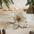 thumbnail image 5 of Tahtuvzn Home Decor Christmas Glitter with Stems Tree Decoration Flower Wreath Year Holiday Gift, Gifts for Yourelf, Beige, 5 of 6