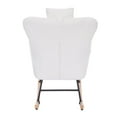 thumbnail image 5 of Teddy Upholstered Nursery Rocking Chair Ergonomic High Back Soft Thick Seat for Living Room Bedroom Dark Grey Customizable Available, 5 of 7