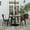 Brown Top/Black Frame, variant on Merrick Lane Indoor/Outdoor Dining Table with Umbrella Hole, 36" Square All Weather Black Poly Resin Top and Black Steel Base