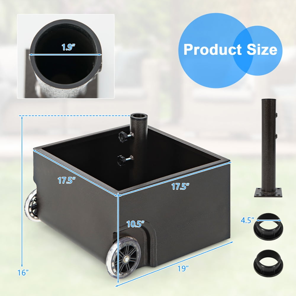 Aimee Lii 150 Pounds Patio Umbrella Base Stand Wheels Planter Outdoor, Outdoor Umbrella Stand