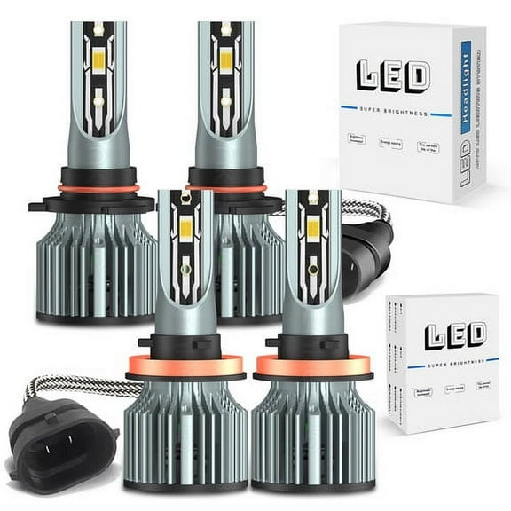 9005 H11 Combo LED Headlight High/Low Beam Bulbs 6000K for 2010-2015 Toyota Prius